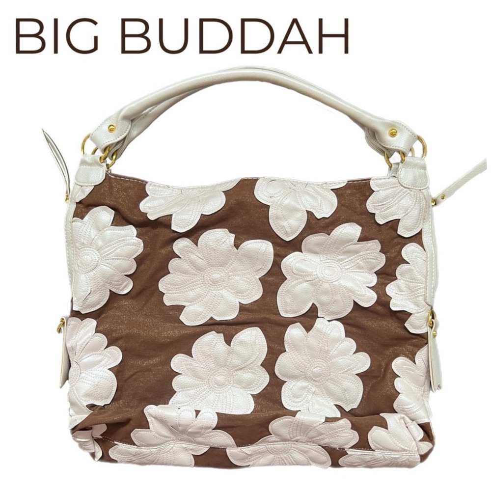 Big Buddha Floral Vegan Leather and Fabric Hobo Bag